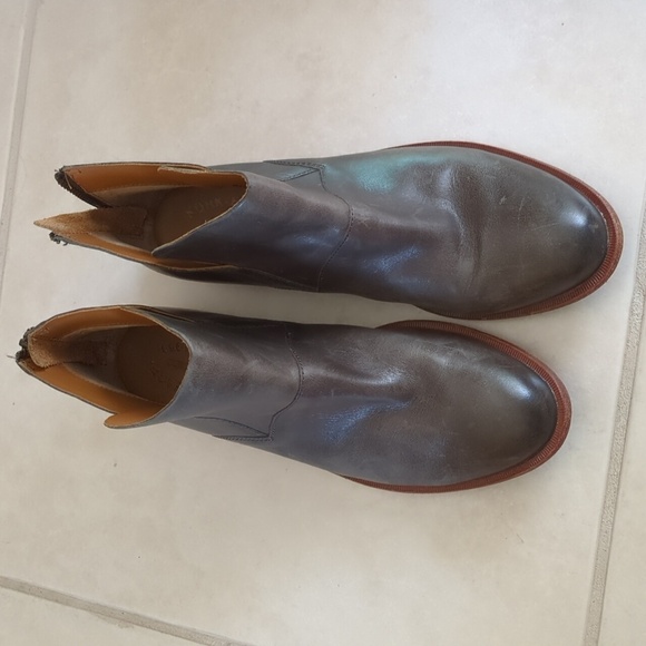 Kork-ease Women's Distressed Leather Ankle Biker Weatern Rider Boots - Gray 8.5 - Picture 3 of 8